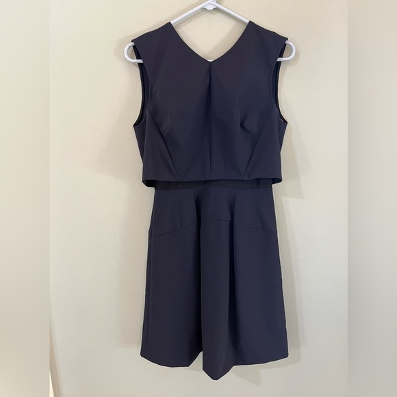 Rebecca Taylor double layer Aline navy dress size 4 sleeveless Classic - Picture 2 of 8